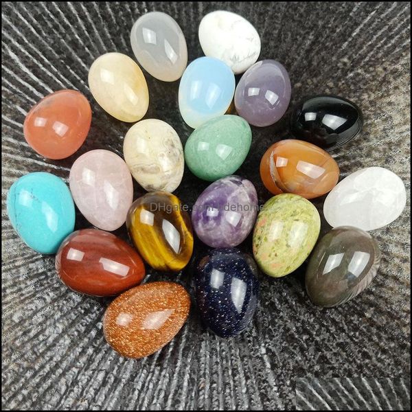 

stone polished egg shape loose reiki healing chakra natural ball bead palm quartz mineral crystal tumbled gemstones hand bdehome dhklg, Black