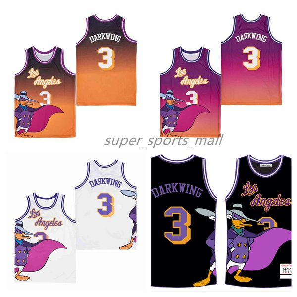 

movie basketball jerseys 3# darkwing duck black jersey, Black;red