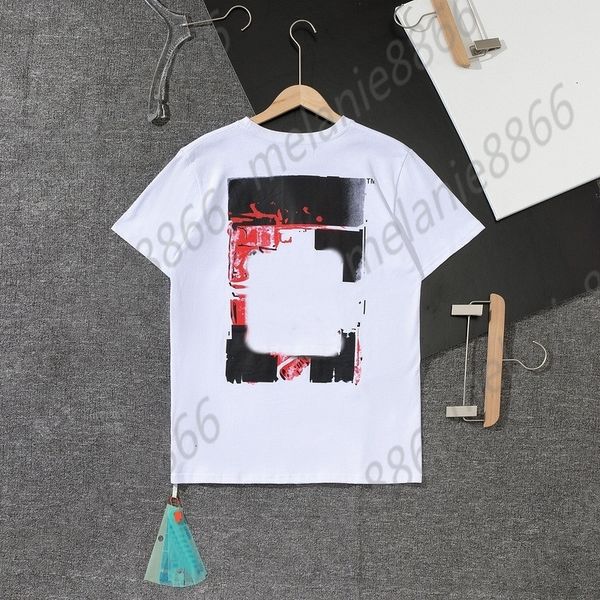 

off men's t-shirts street new women's classic cross yellow arrow rubber strip fashion couple short sleeve t-shirt, White;black