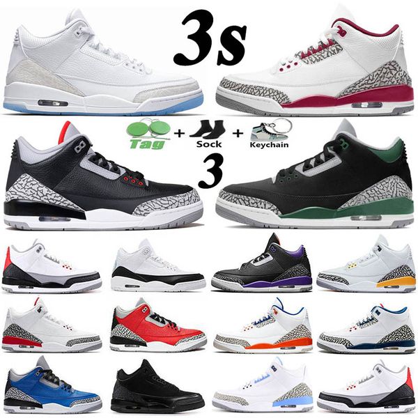 

jumpman cardinal red 3 3s mens basketball shoes pine green 3m black red cement tinker unc varsity royal pure white cool grey ma men sport sn