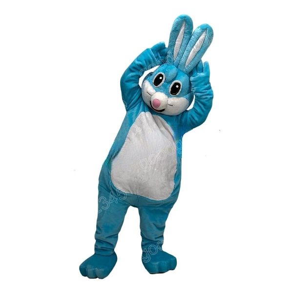 Trajes de mascote de coelho azul de halloween