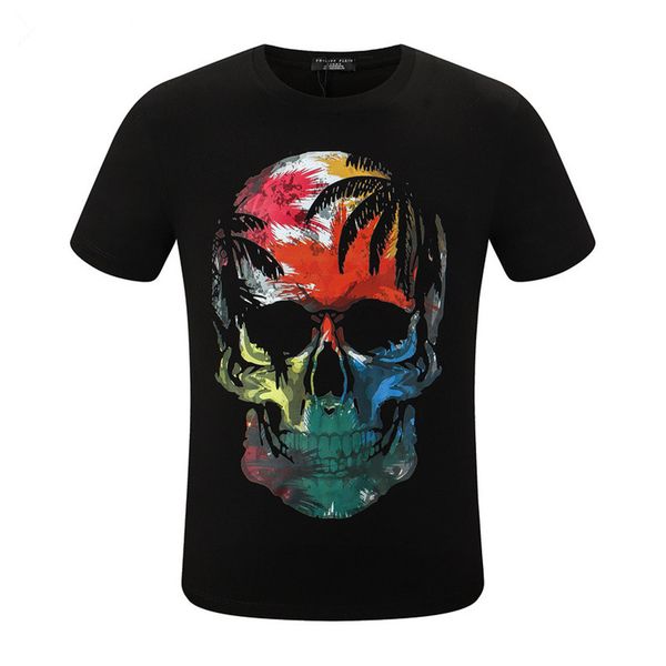 

plein bear t shirt pp mens designer tshirts brand clothing men's rhinestone graphic t-shirt skull printed bling stone classical pp1014, White;black