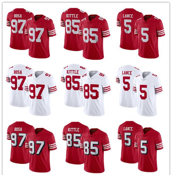 

men women youth san francisco''49ers''25 richard sherman 99 javon kinlaw 5 trey lance 85 george kittle 97 nick bosa 42 r, Black;red