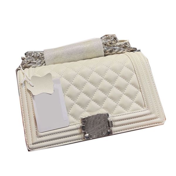 

2022 crossbody boys shoulder bag caviar leather calfskin classic quilted plaid bronze hardware chain strap tote luxury designer womens handb