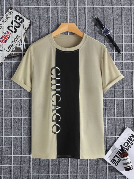 

men colorblock letter graphic tee e3rh#, White;black