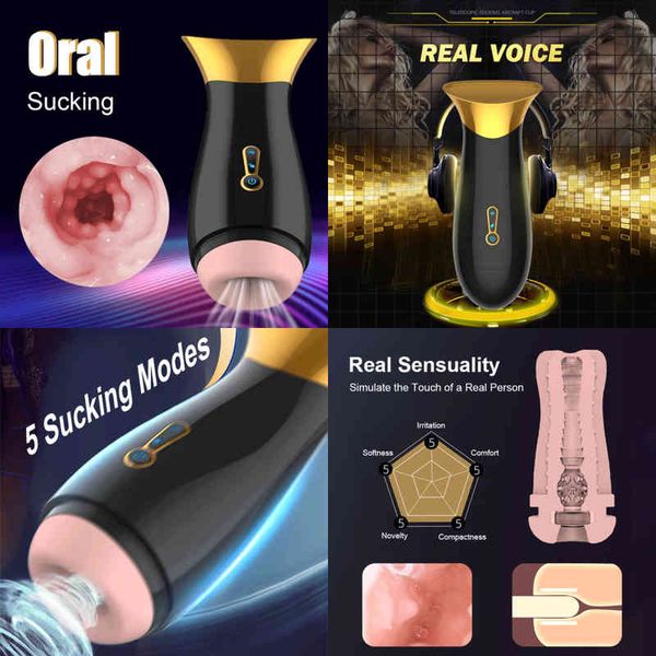 NXY Masturbatoren SexOne Automatisch saugender männlicher Masturbator, Klick-Orgasmus mit Saugfunktion, 7 Vibrationsmodi, 3D-echte Vaginalmuschi, Oralsexspielzeug für Männer 220427