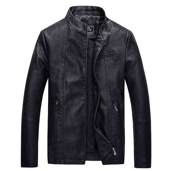 

men's pu jackets coats autumn winter motorcycle biker faux leather jacket men clothes thick velvet coats size m-3xl t220728, Black