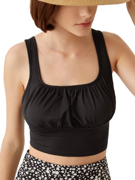 

frenchy ruched bust crop tank z6le#, White