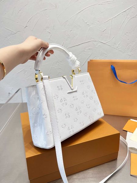 

tz women capucines lady's bag cowhide material queen's fan handbag classic big logo design and small flower elements simple and at