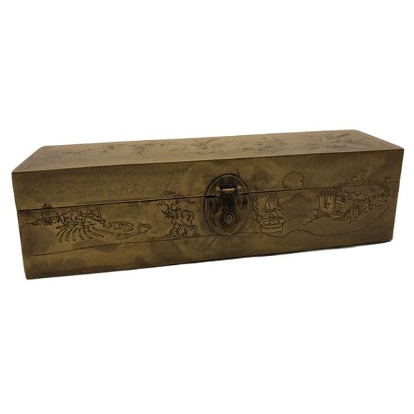 

chinese old antiques copper flower and bird jewelry box, Black