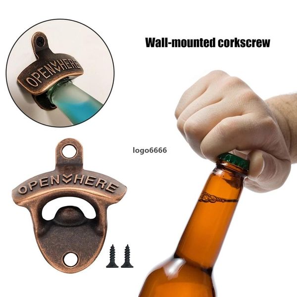 Sublimação Creative Wall Corkscrew Cerveja Antiga Abridor de Garrafas de Cerveja Zinco Paredes Corkscrews Wall-Mounted Corkscrew Kitchen Gadgets Accessori