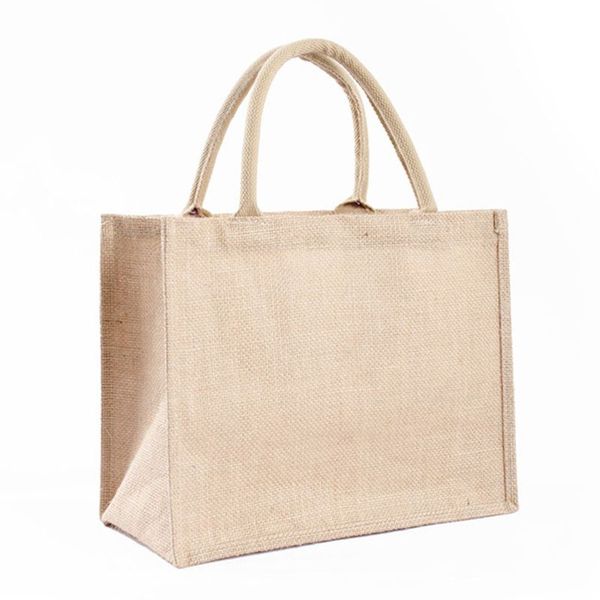 

portable jute reusable tote shopping bag grocery organizer storage pouch hot