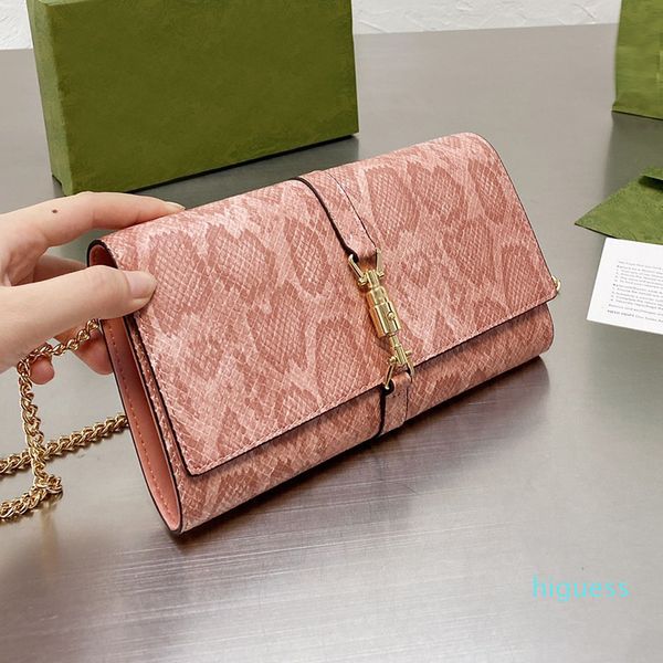 2022-Designer Women Jackie Python Bag Luxurys Designers Borse Italia Marca Serpentine Mini Chain Crossbody Borse Donna Portafoglio in pelle Borsa