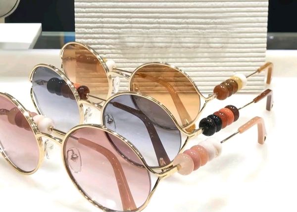 

round beaded sunglasses gold/pink gradient designers glasses for women shades sonnenbrille wrap occhiali da sole uv eyewear with box, White;black