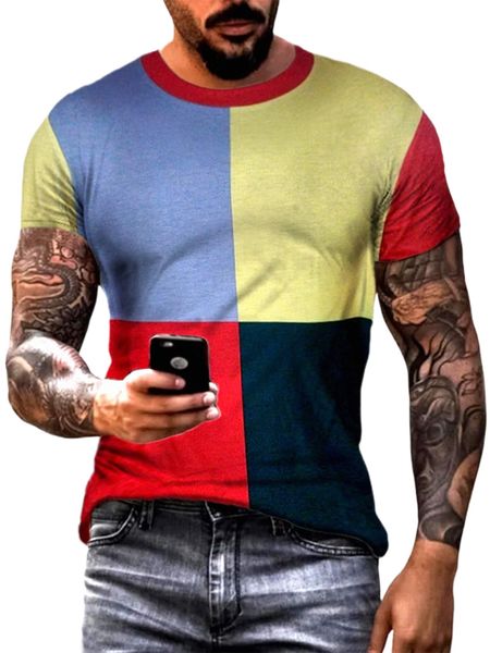 

men color block tee r3gv#, White;black