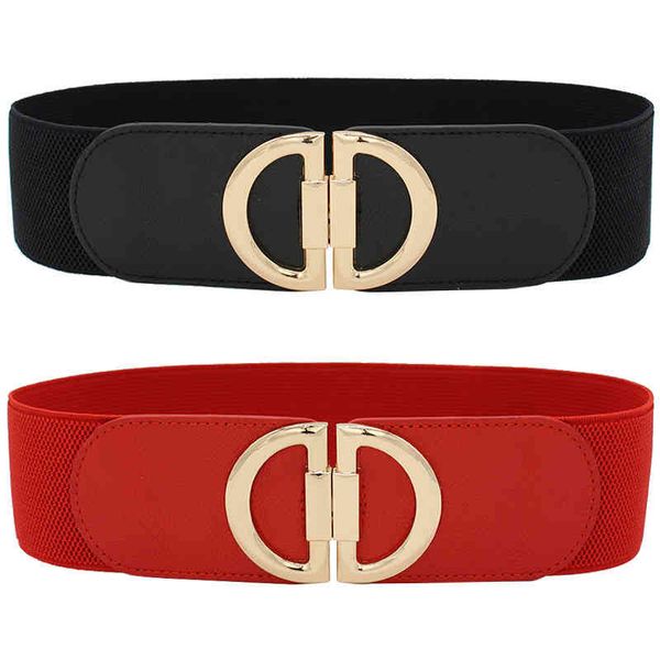 

simple women's dress decorative down elastic waistbandluxury brand ladies fashion trend belt 2022 new, Black;brown