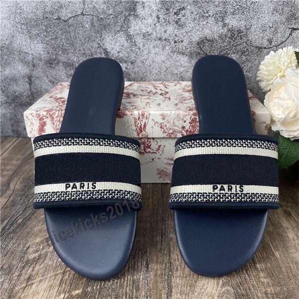 

designer slippers finely womens flat fairy versatile style scuffs summer sandals beach slide slipper girls flip flops loafers vintage embroi, Black