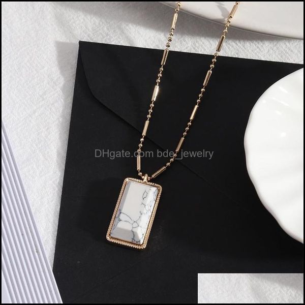 

pendant necklaces fashion pink quartz turquoise natural stone brand gold plated for women jewelry gift drop delivery 2021 p bdejewelry dht0d, Silver