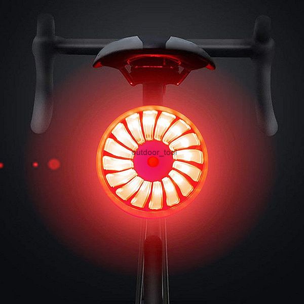 Mini bicicletta luce freno a induzione intelligente carica USB bici flash coda avviso di sicurezza posteriore