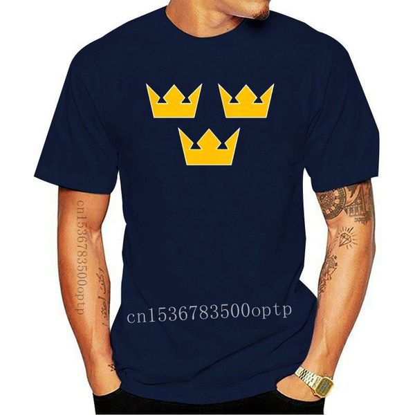 Camisetas masculinas 2022 Men, camiseta de algodão de algodão de manga curta sueco time de hóquei de gelo 3 coroas sueco tre kronor camiseta feminina camiseta