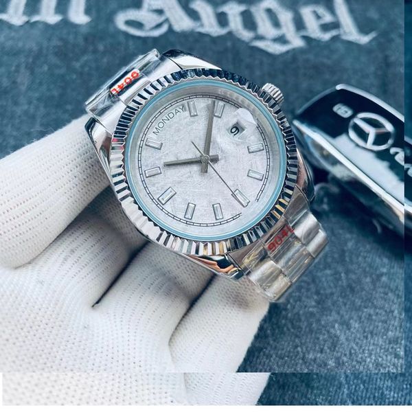 

men's classic double calendar watches commercial luminous waterproof design designer aaa watches fashion quality wholesale 40mm, Slivery;brown