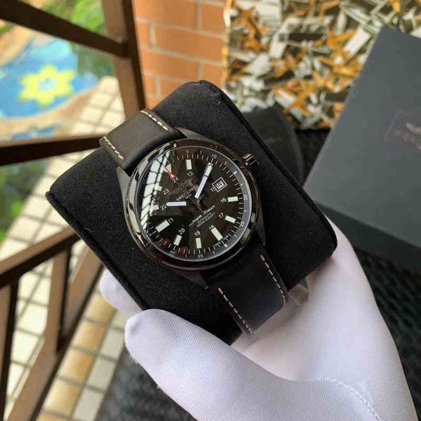 

breit aviation series blackbird reconnaissance aircraft fine steel case calf leather strap men's watch, Slivery;brown