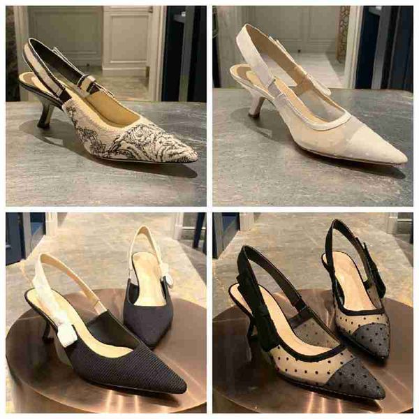 

2020 color letter bow knot high heel shoes women runway pointed toe low heel shoes woman gladiaor sandals lady brand design mesh shoe, Black