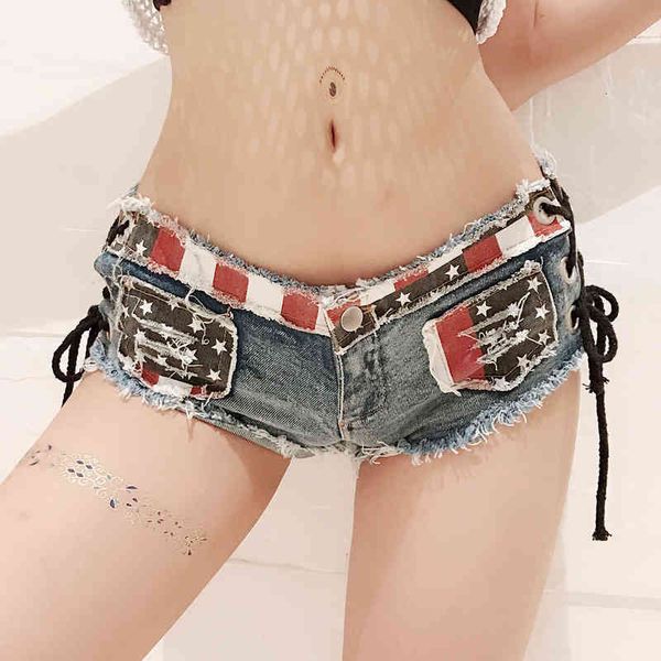 

832# summer women's denim shorts pants wear holes, Blue