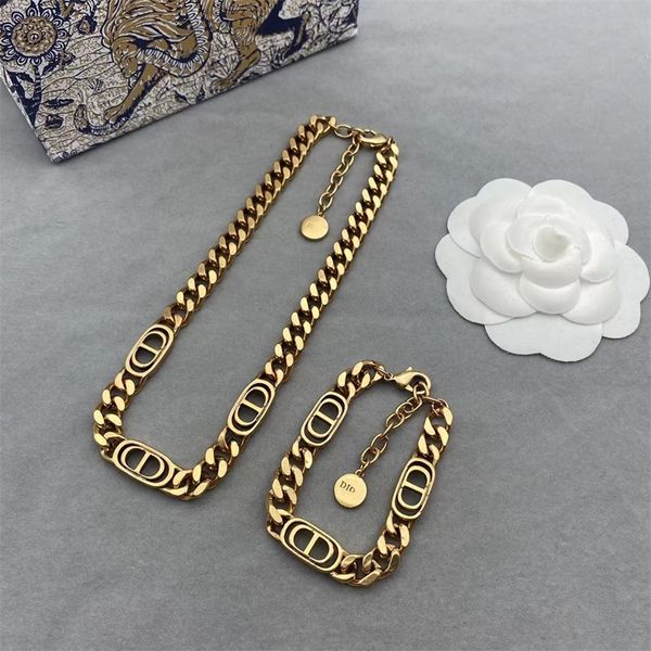 

double letter necklace women's hollow out high-grade feeling bracelet, Black