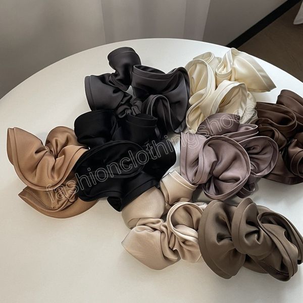 Scrunchies de cabelos de seda grandes elegantes elásticos elásticos de borracha de cetim cabelos de cavalo suportes de rabo de cavalo acessórios para cabelos de cabeceira de meninas macias