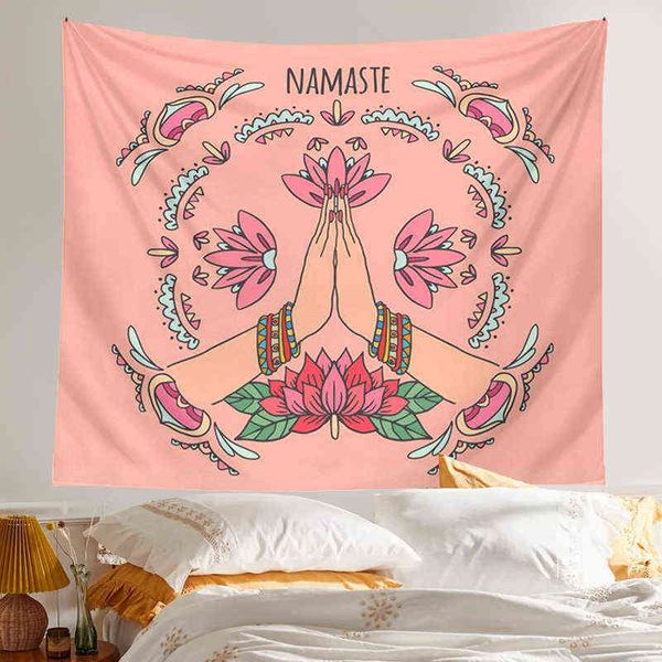 Psychedelic Butterfly Girl Tapisserie Böhmen Dekoration Schlafzimmer Wandteppiche Wohnheim Zimmer Essentials Tuch J220804