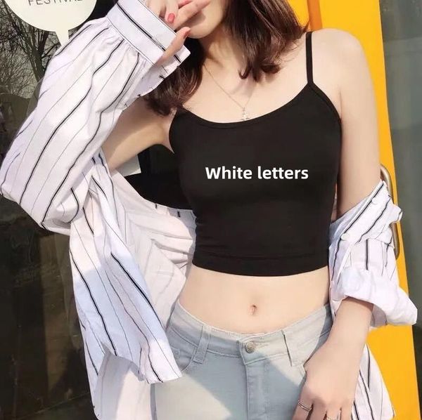 

2022 women's tanks & camis summer ice silk sling beach breast wrap a bathing suit lulu the same model chest pad inside to prevent expos, White