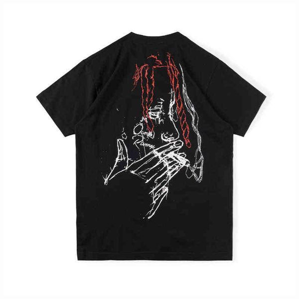 

t shirt designer trippie redd 1400 arch smoking bart tee short sl, White;black