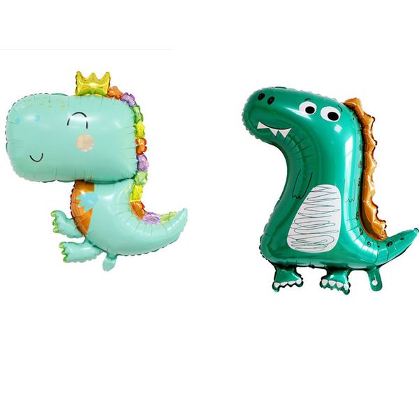 Super Cute Cartoon Dinosaur Foil Balloons Crown Adorable Kids Dino Shape Party Balloon Doration Ballon all'ingrosso