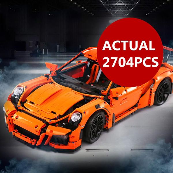

lepin 20001 20001b technic series 2704pcs orange white super race car model 42056 building kits blocks bricks diy toys for boy234z