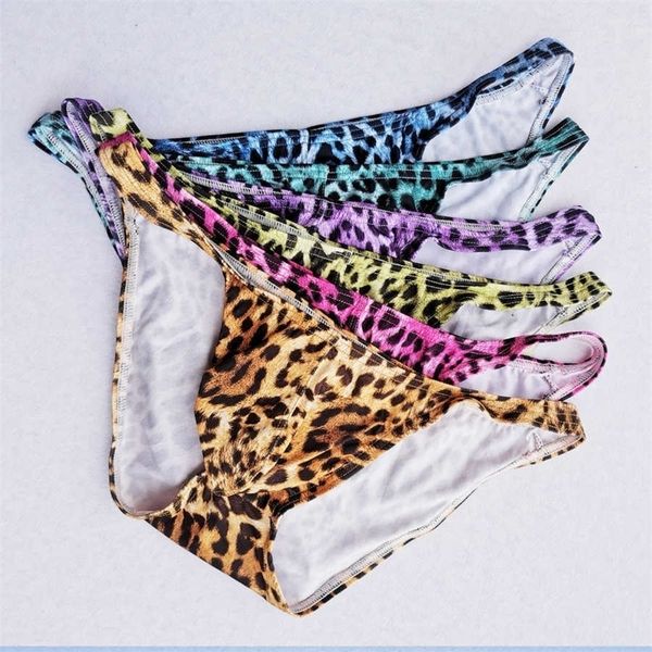 

men briefs underwear leopard print briefs bulge pouch men bikini jockstrap low waist breathable gay underpants man ht033 210727, Black;white