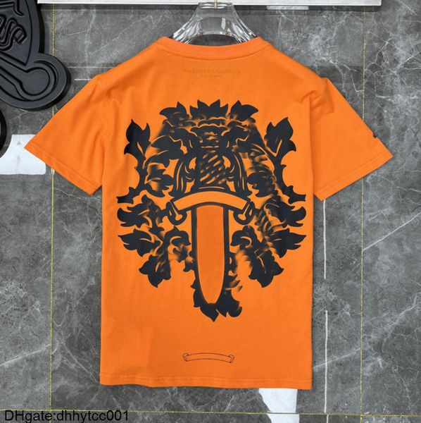 

fashion ch classic t shirts mens short sleeves designers letter horseshoe sanskrit cross print sweatshirts t-shirts woman 896d, White;black