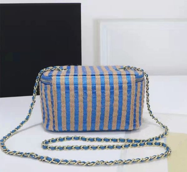 

straw makeup box shoulder bag cute summer women's bag