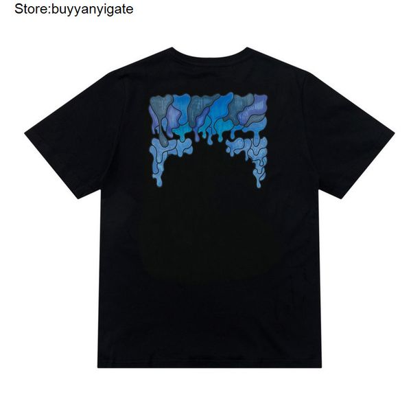 

classic brand mens t shirts offs summer designer women loose tees quality fashion t-shirt letter arrow oil painting black white tshirts jvb, White;black