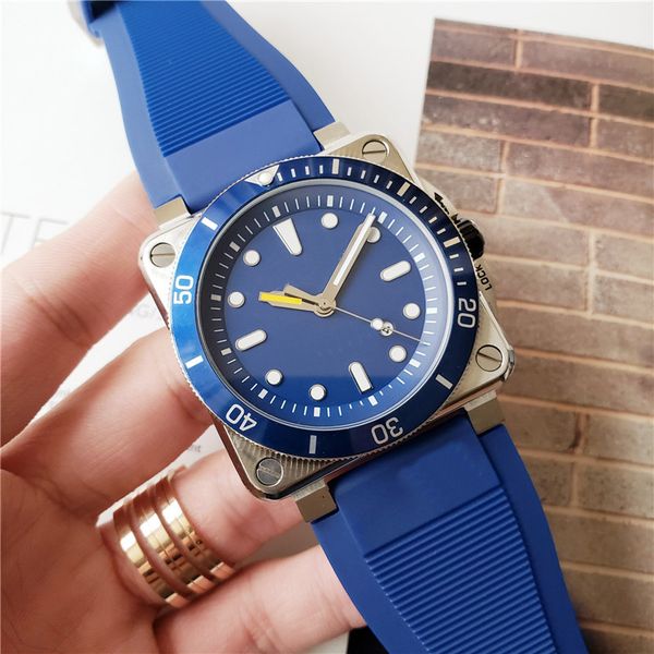 

designer watch men's 2813 automatic movement sports style 47mm rubber needle buckle with precision and durable stainless steel case sap, Slivery;brown