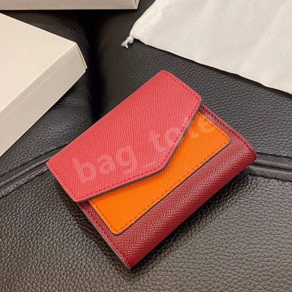 

luxury designer wallet fashion lady clutch bag classic style short purse card holder gift designer handbag, Red;black