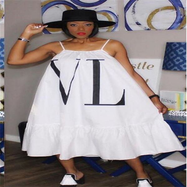 

women dress summer fashion dresses backless spaghetti strap solid color letter print night club casual loose dress no belt, Black;gray