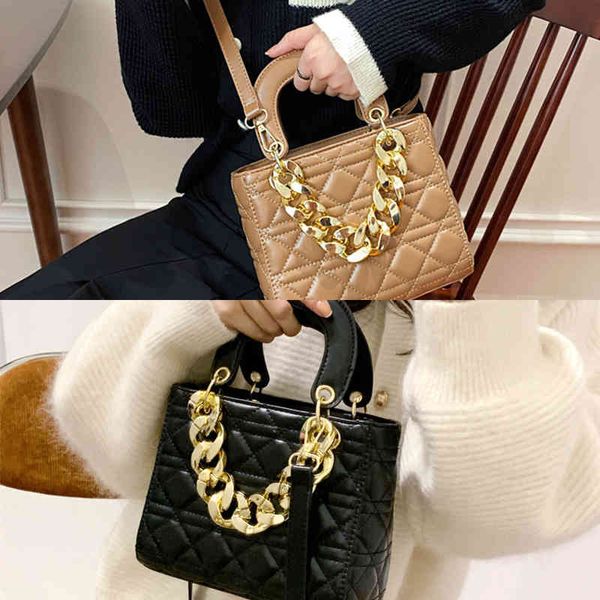 

women's new chain fashion bag versatile high-grade texture one shoulder small square bag