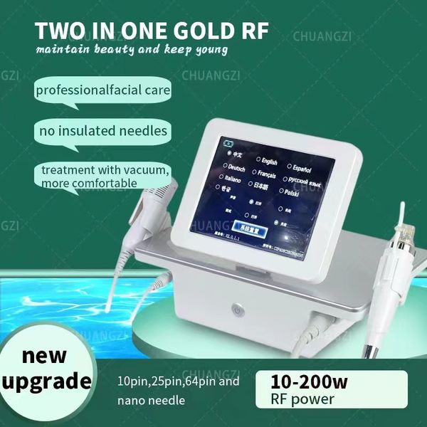 

2023 in 1 rf micro needle machine with cold hammer for acne shrinking pore facial skin care tool stretch mark removal big screen smart syste