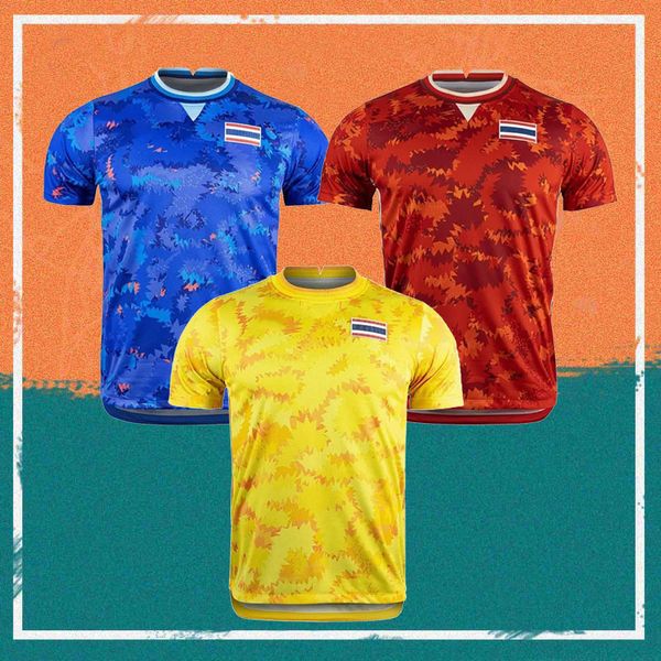 

2022 thailand national football team soccer jerseys 22/23 home d.teerasil p.ekanit s.chanathip shirts away man football uniforms, Black;yellow
