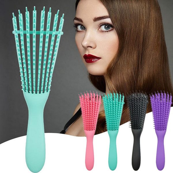 

hairstyle hair massage comb fluffy curly hairs eight claw shape straight hair spareribs combs, Silver