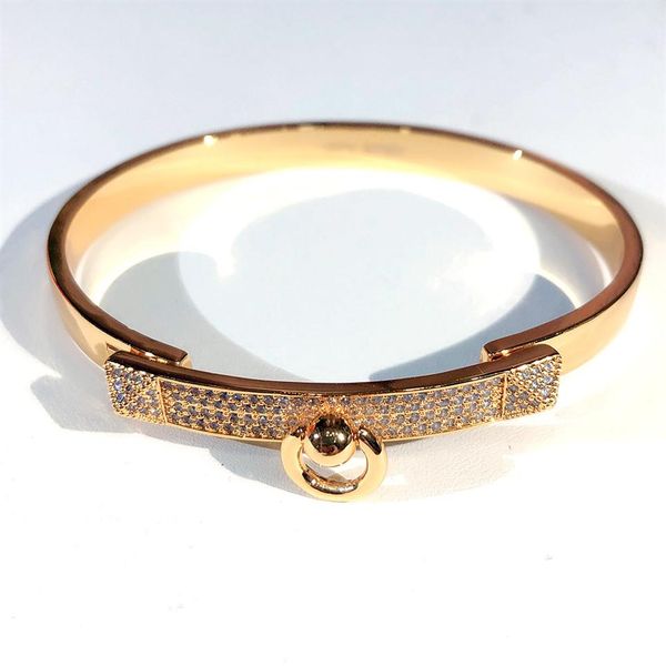 

circle lock gold bracelets women bangles punk for gift luxurious superior quality jewelry leather belt h bracelets d306g, Black