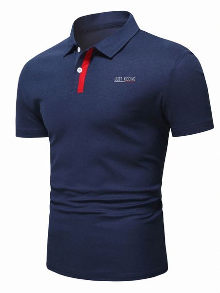 

men slogan graphic contrast panel polo shirt e9ab#, White;black