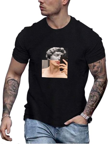 

men figure graphic tee w4qa#, White;black