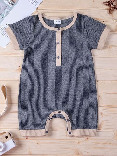 

baby boy stitched piping t-shirt jumpsuit shorts she, Blue